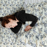 Original therapy blanket - cotton cover leaf pattern beige