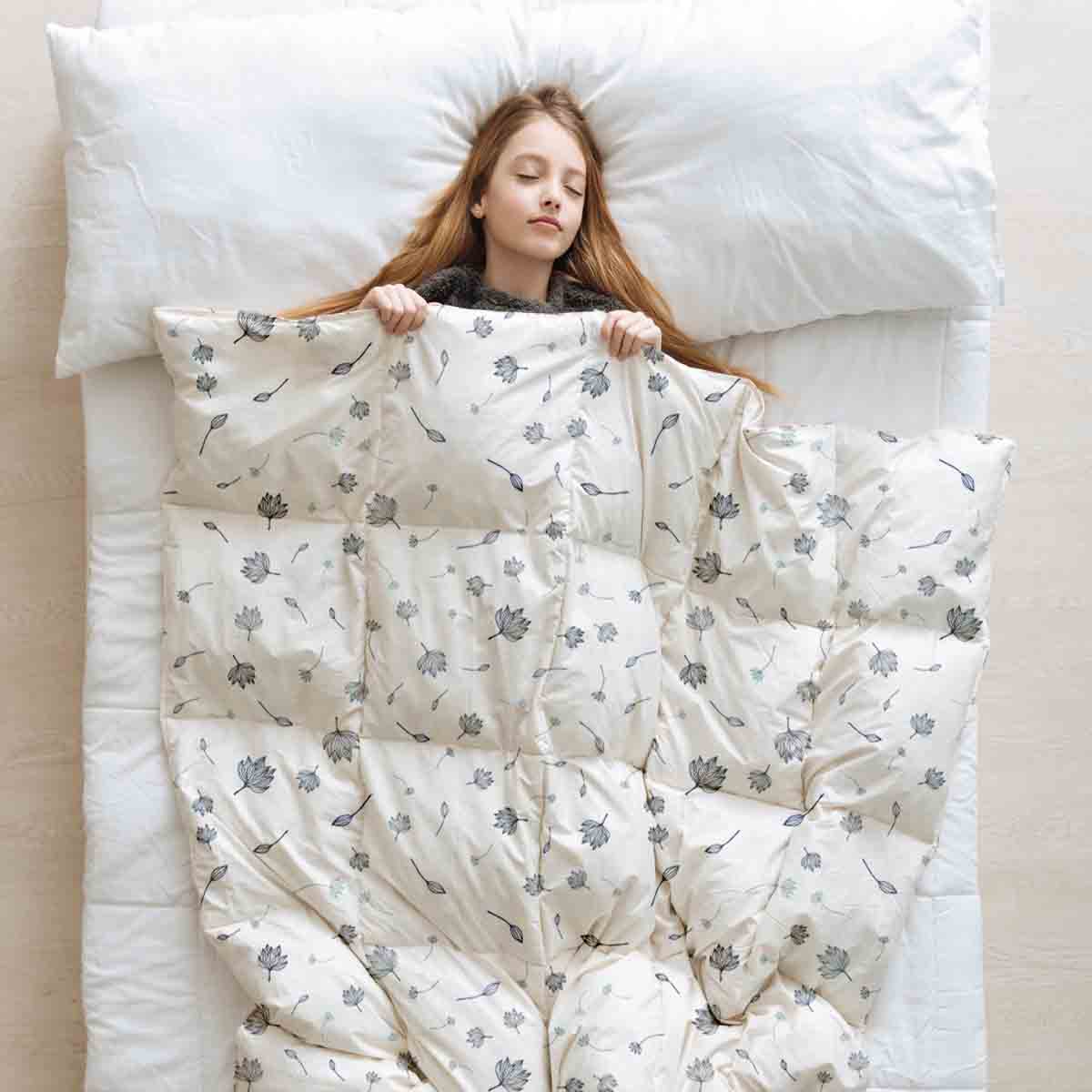 Couverture thérapeutique originale - Housse en coton feuilles volantes