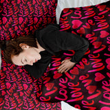 Original therapy blanket - cotton cover black with lettering Love