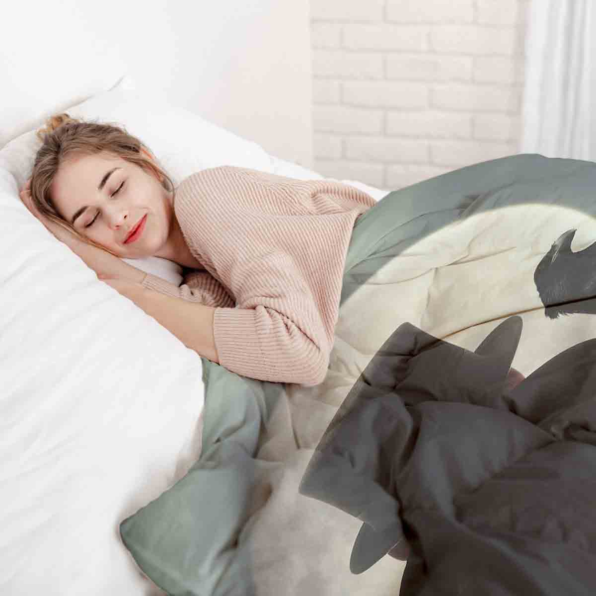 Therapy blankets bedding set man in moonlight