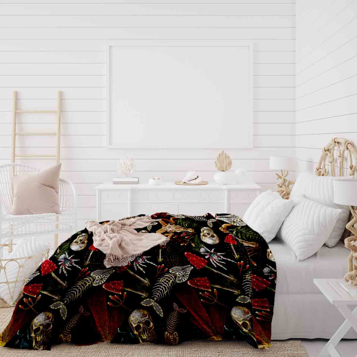 Couverture thérapeutique originale - Housse en coton Halloween Squelette