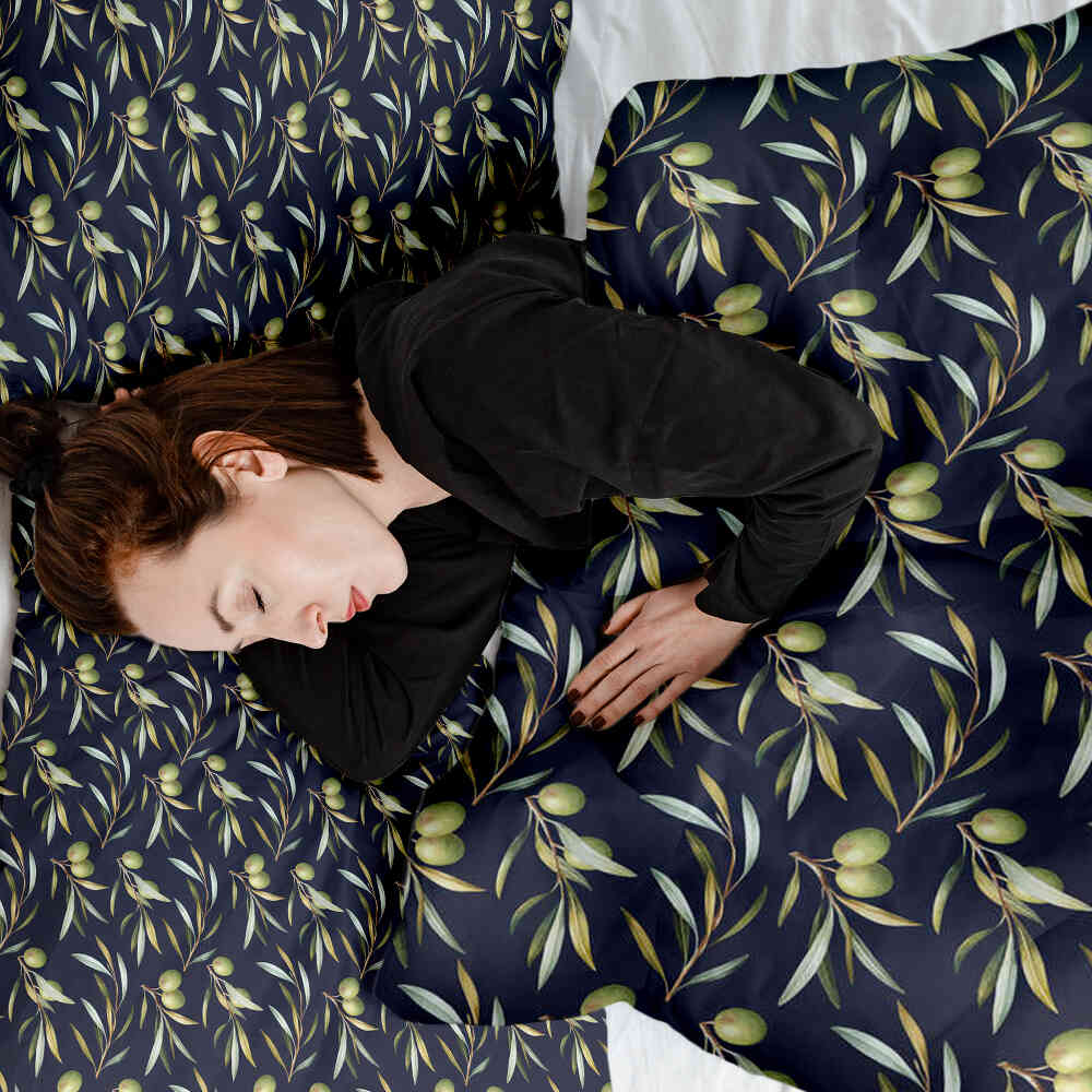 Ensemble de literie avec couverture thérapeutique aux olives