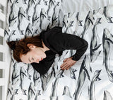 Original therapy blanket - cotton cover black blue whale