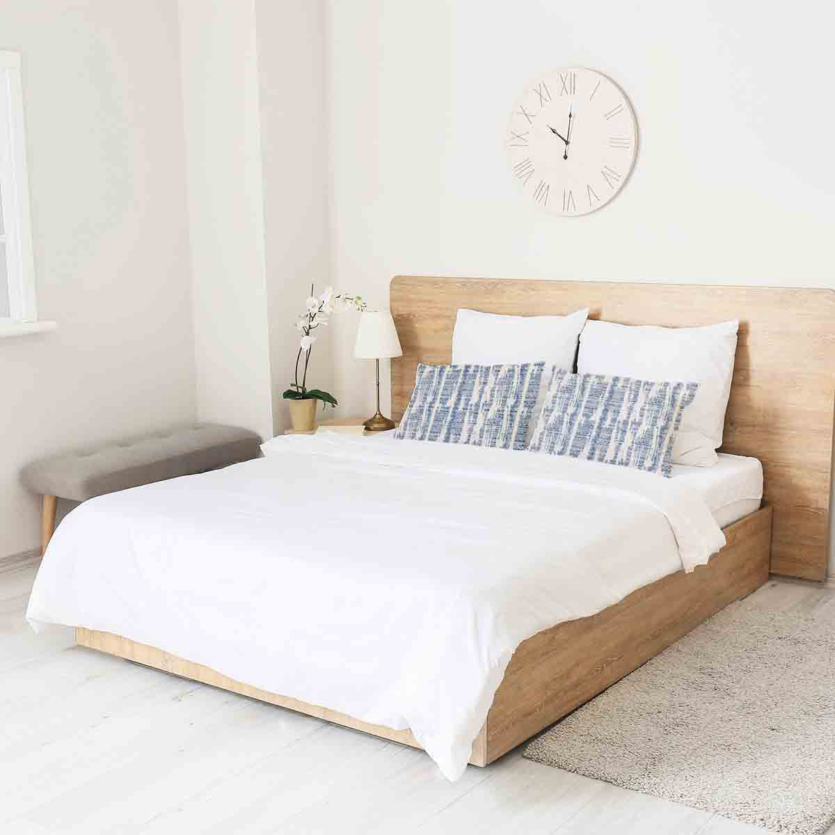 Health pillow with blue pattern