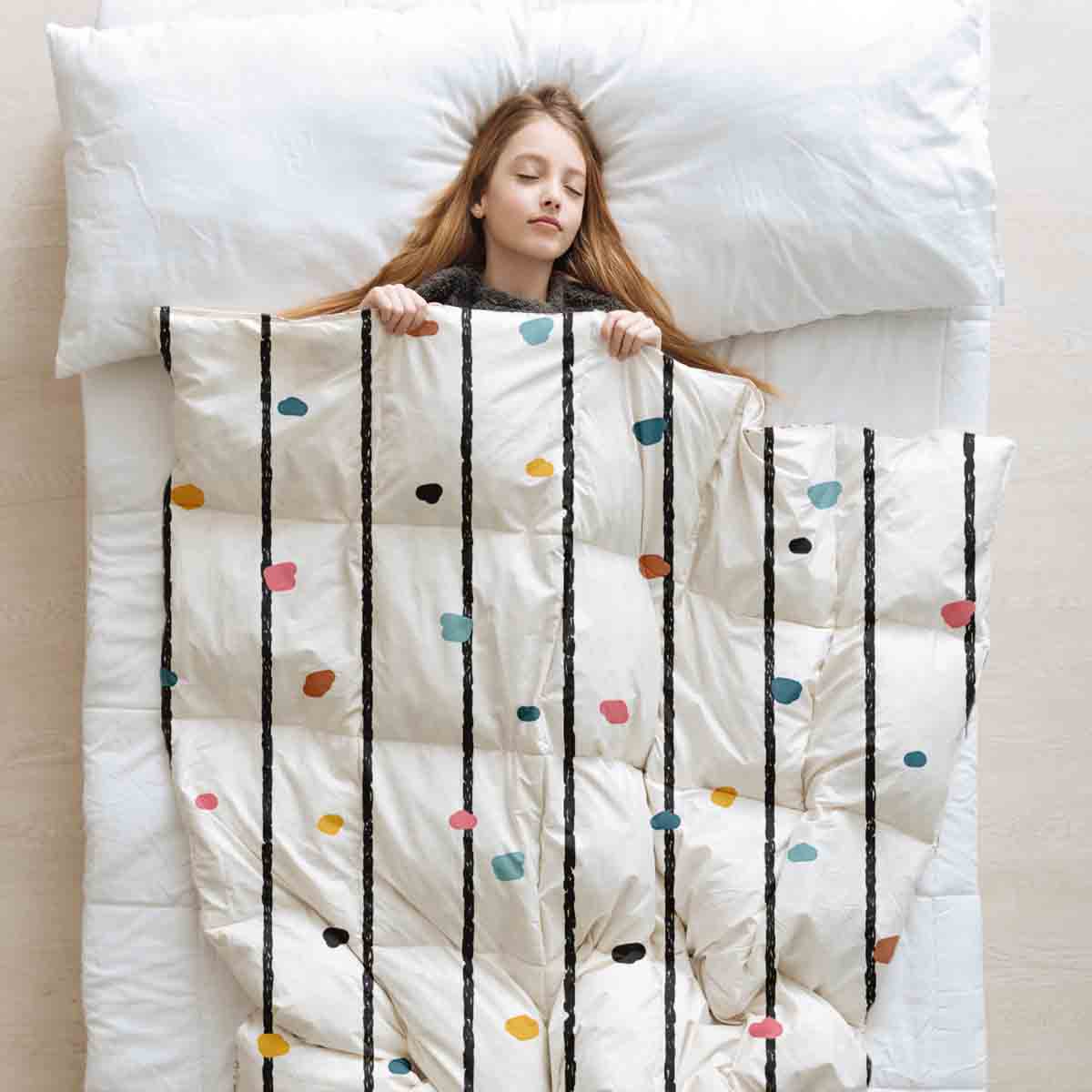 Couverture thérapeutique originale - Housse en coton avec des points colorés