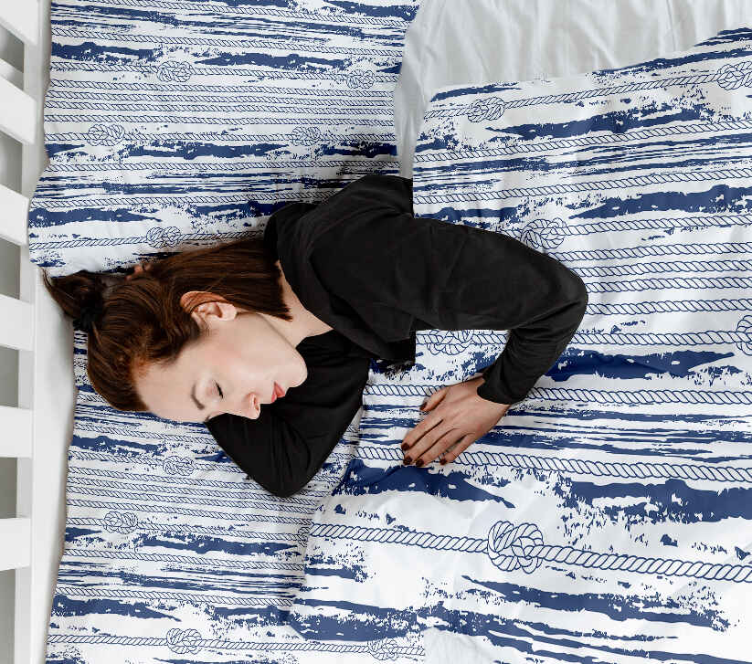 Ensemble de literie avec motif rayé pour couverture thérapeutique
