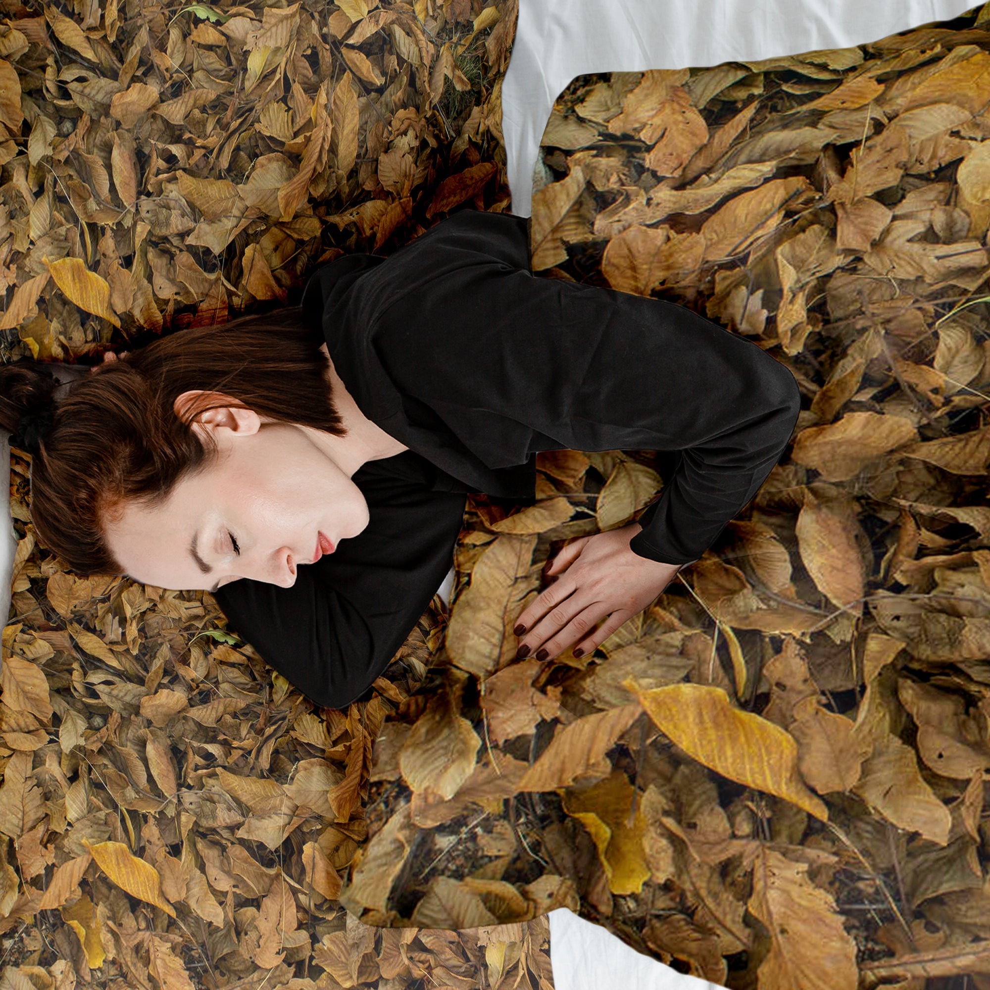 Therapy blankets bedding set maple leaves