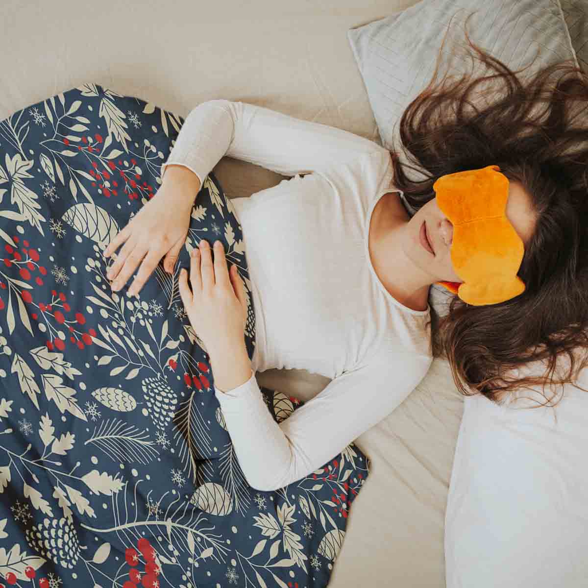 Couverture thérapeutique originale - Housse en coton feuilles de Noël