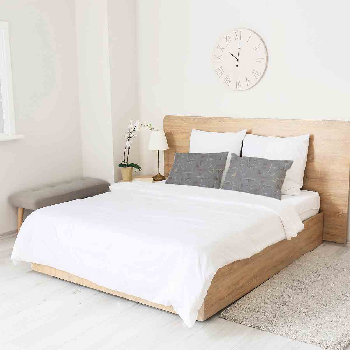 Health pillow gray with golden plants