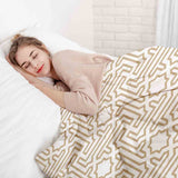 Original therapy blanket - cotton cover beige with shapes