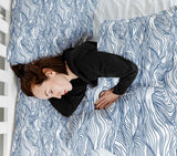 Original therapy blanket - cotton cover waves in blue