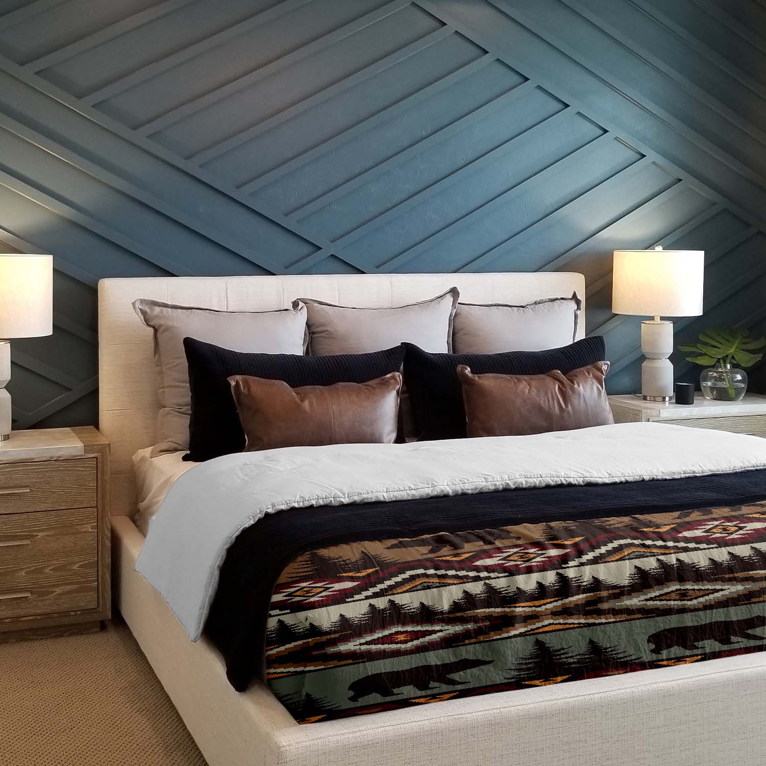 Ensemble de literie couverture thérapeutique brun Norvège