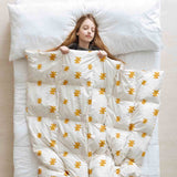 Original therapy blanket - cotton cover yellow flowers
