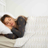 Therapy blanket bedding set with golden V-shape