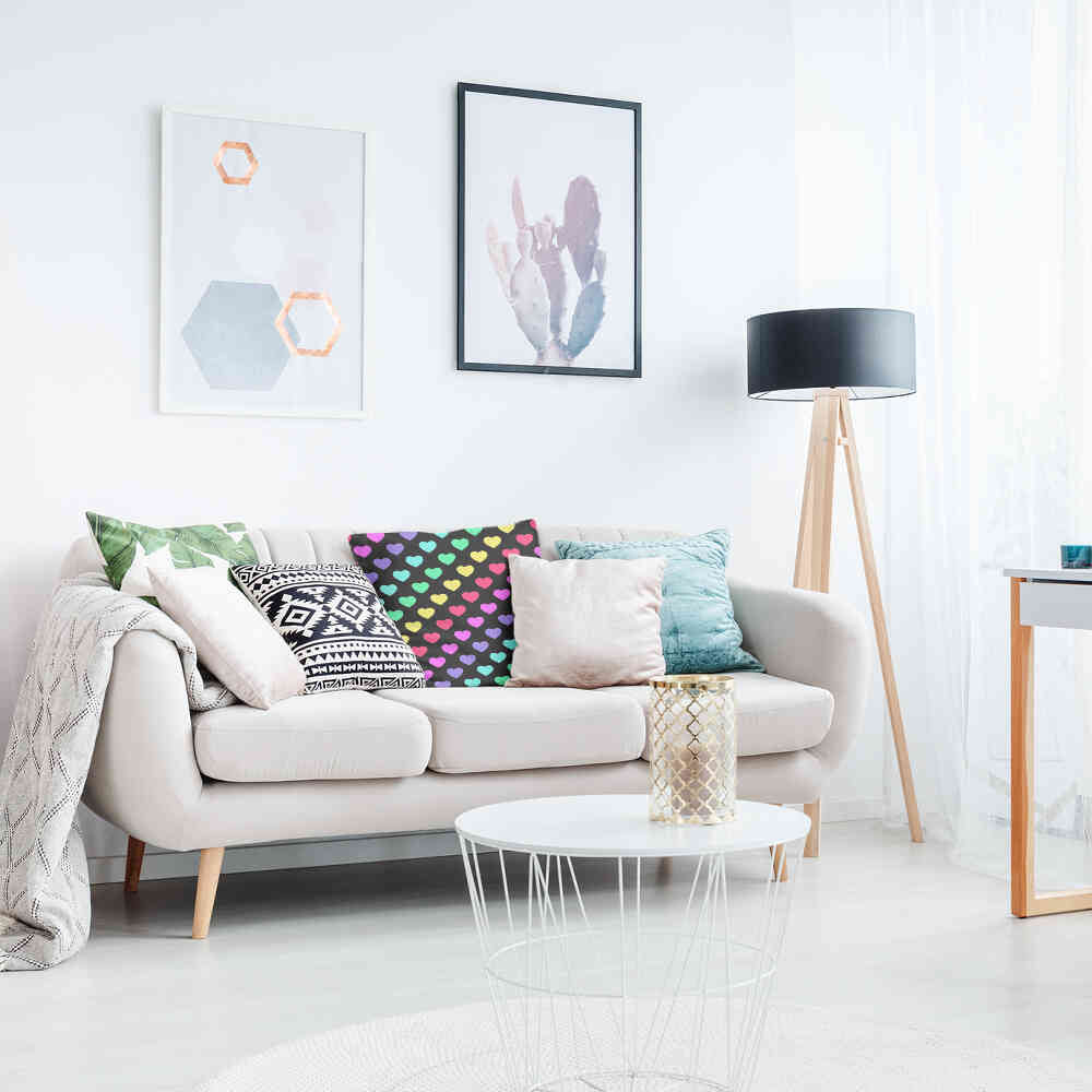 Coussin de santé cœurs colorés