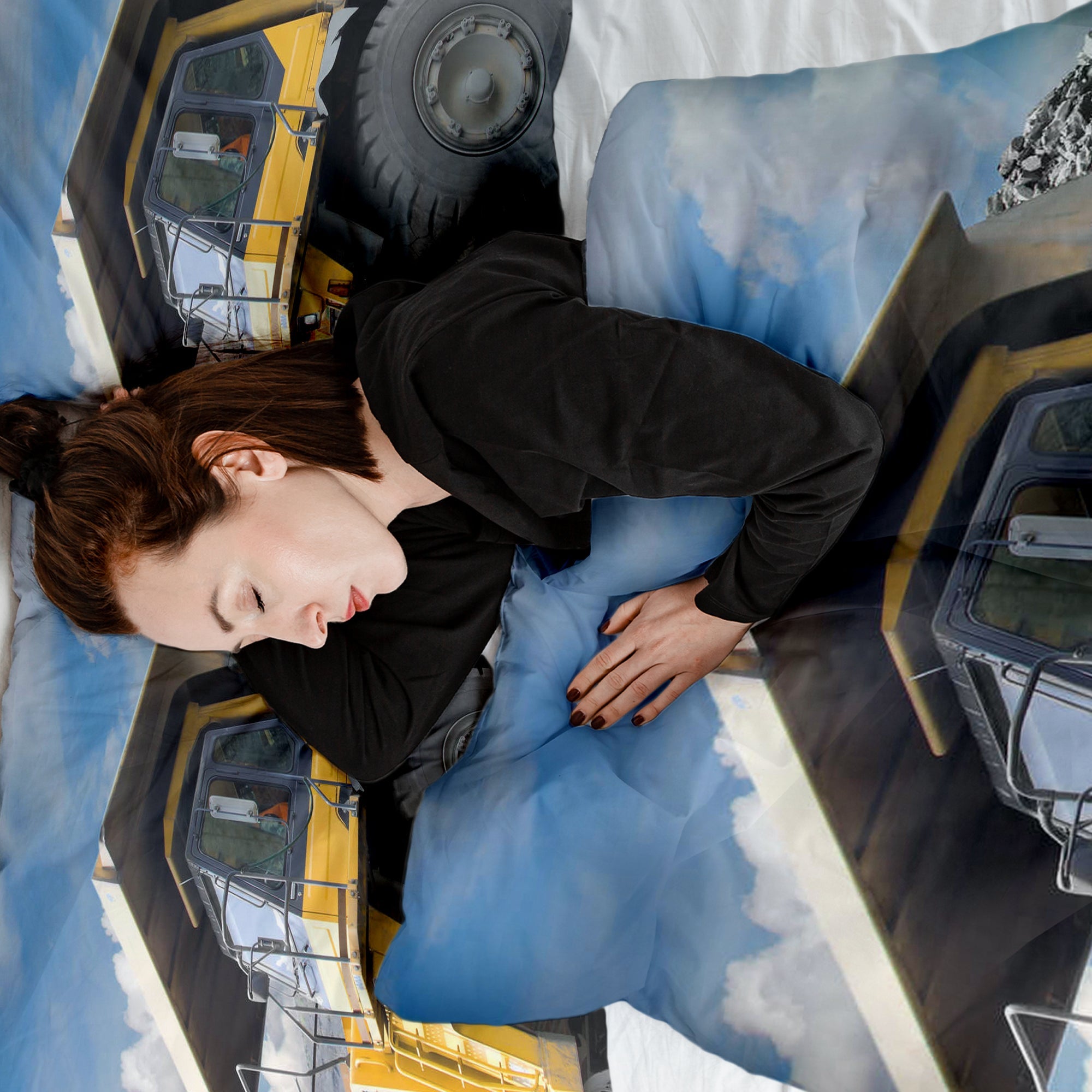 Ensemble de literie avec couverture thérapeutique Camion jaune