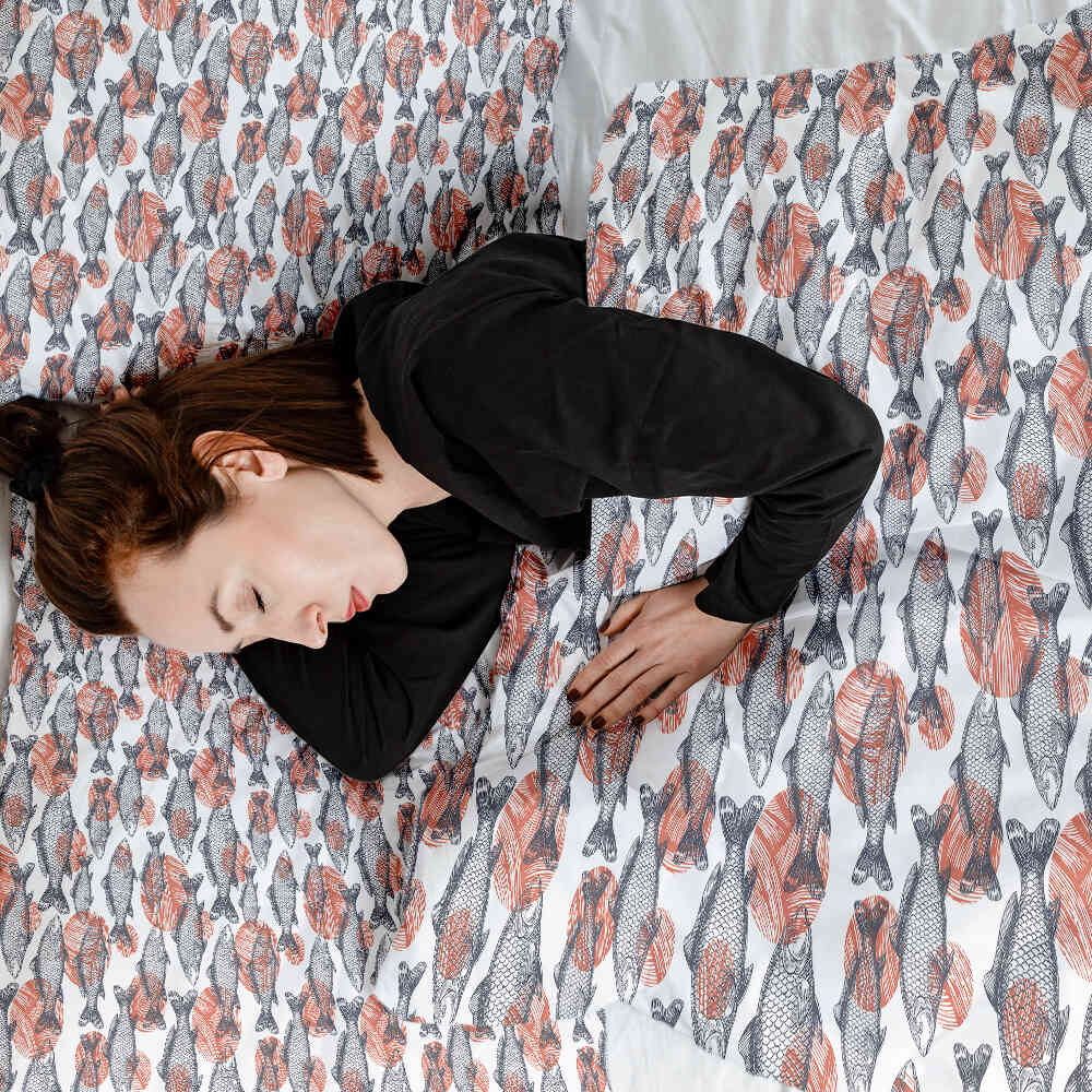 Couette thérapeutique Ensemble de literie Poissons gris