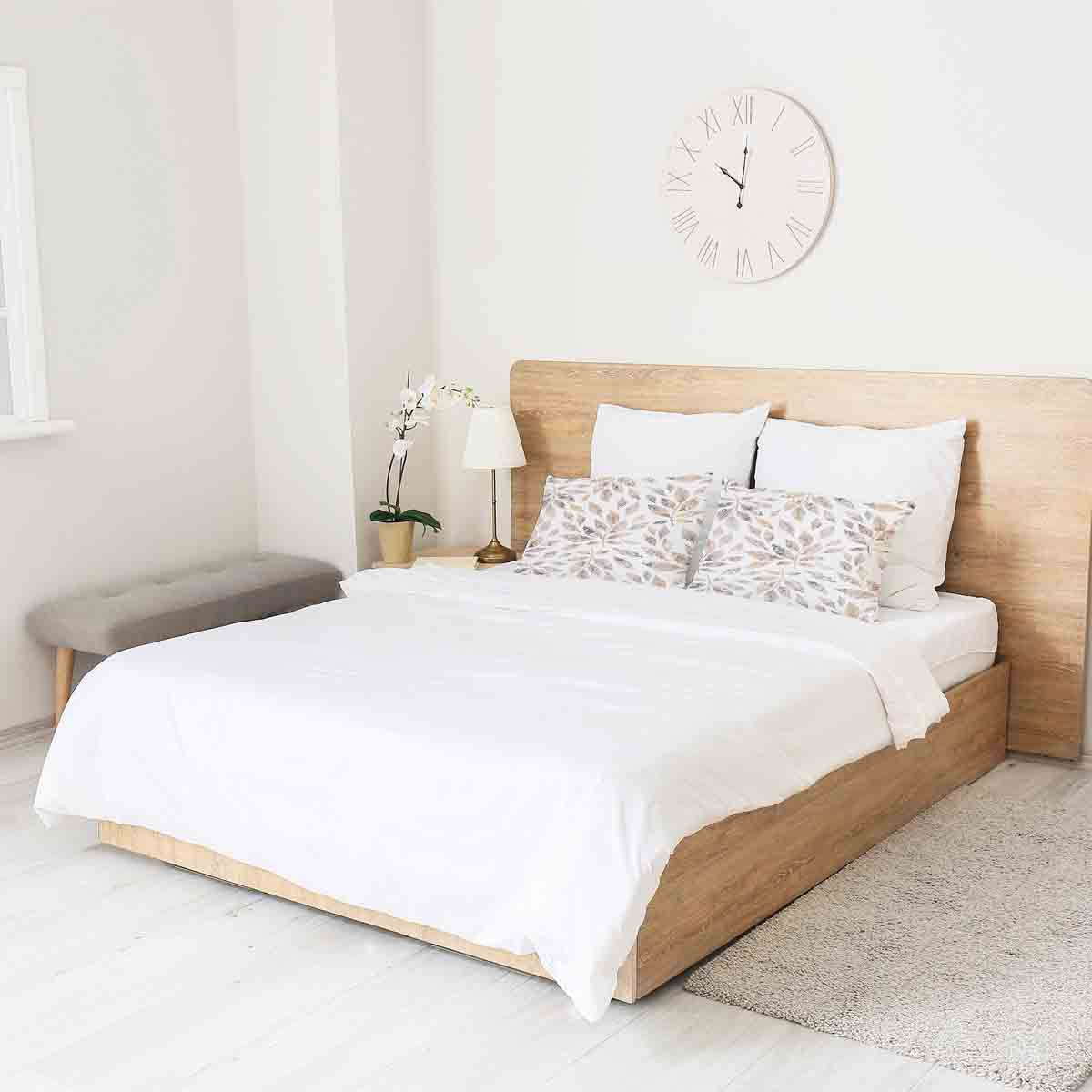 Health pillow white with light brown branches