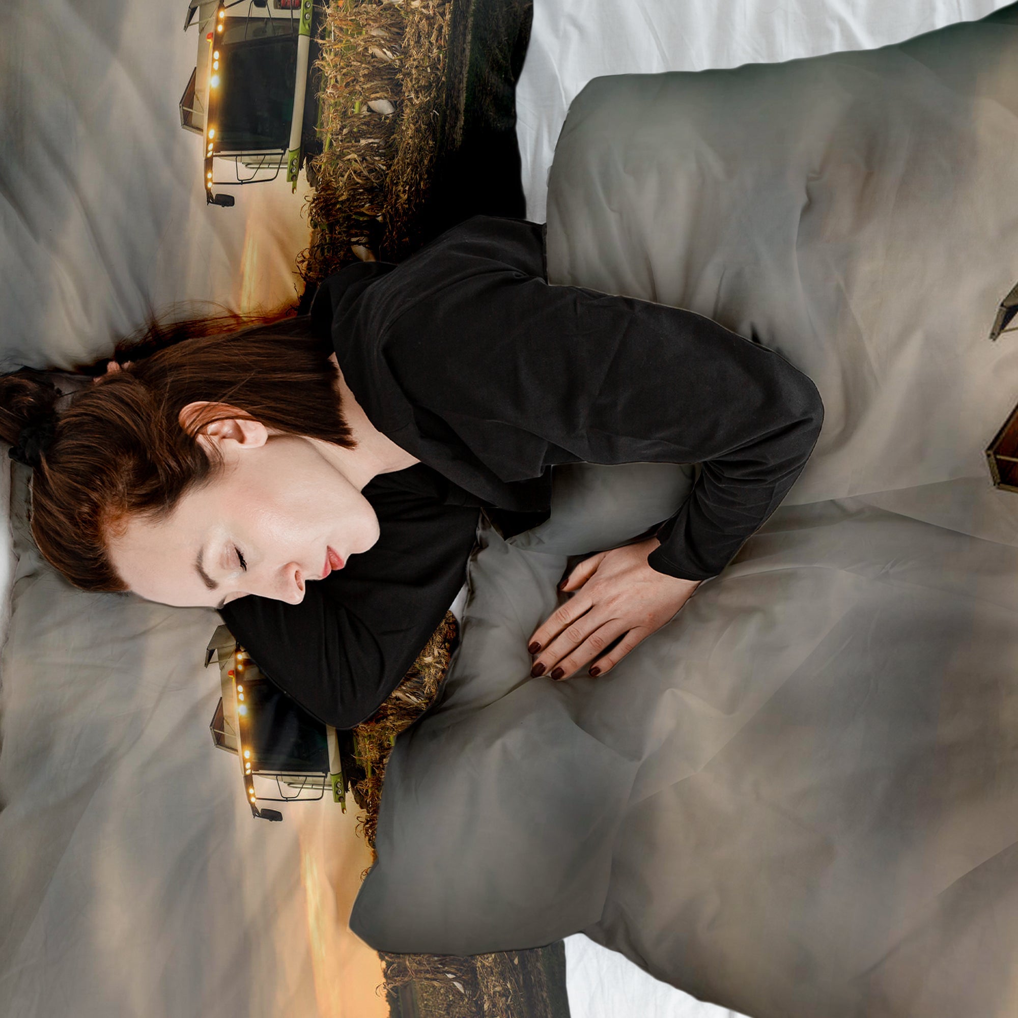 Therapy blankets bedding set brown threshing machine