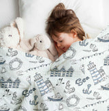 Original therapy blanket - cotton cover seafaring