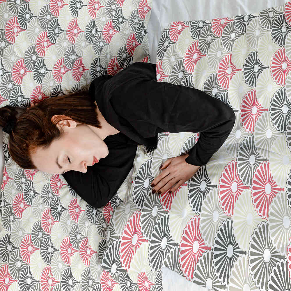 Original therapy blanket - cotton cover colorful abstract flowers