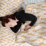 Original therapy blanket - cotton cover white with yellow wheat