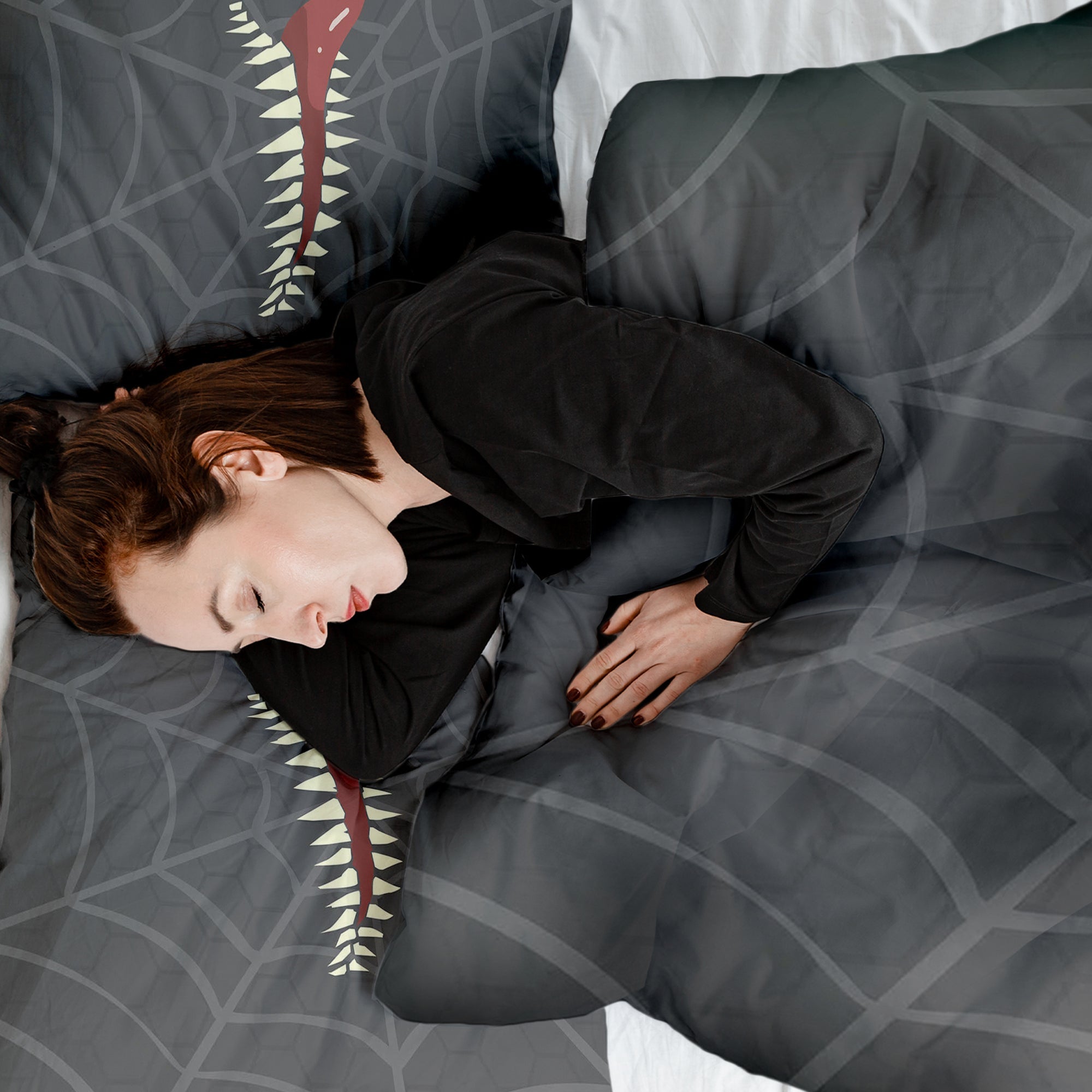 Couverture thérapeutique Ensemble de linge de lit gris toile d'araignée