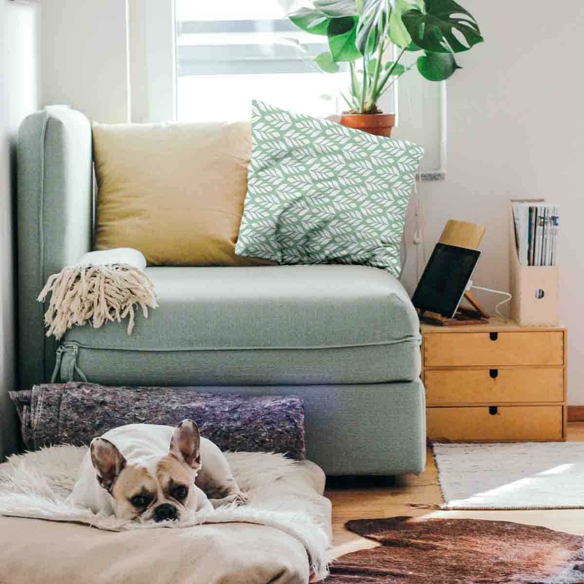 Coussin de santé vert avec sapin