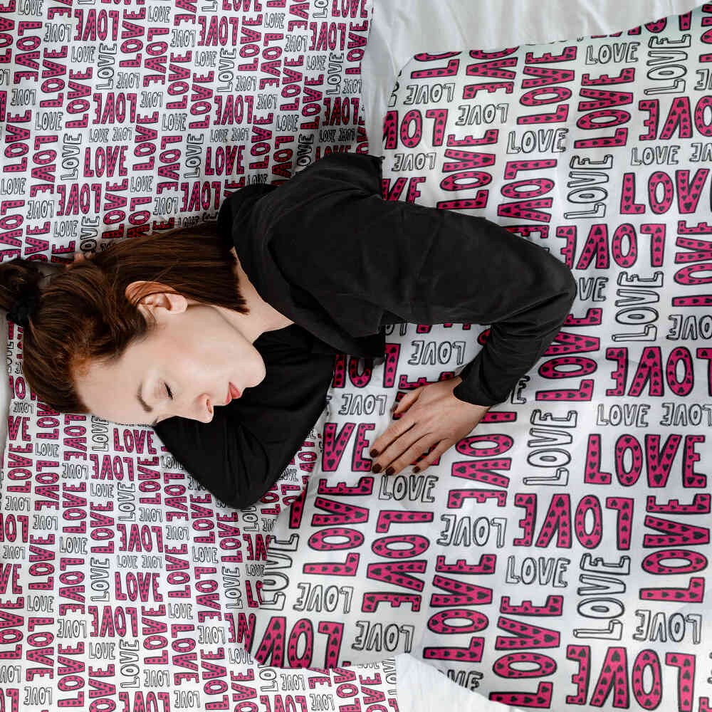 Couverture thérapeutique originale - Housse en coton blanc L.O.V.E