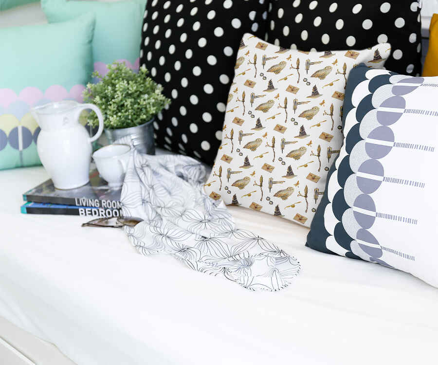 Health Pillow White with Owls