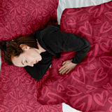 Original therapy blanket - cotton cover red with pink heart motif