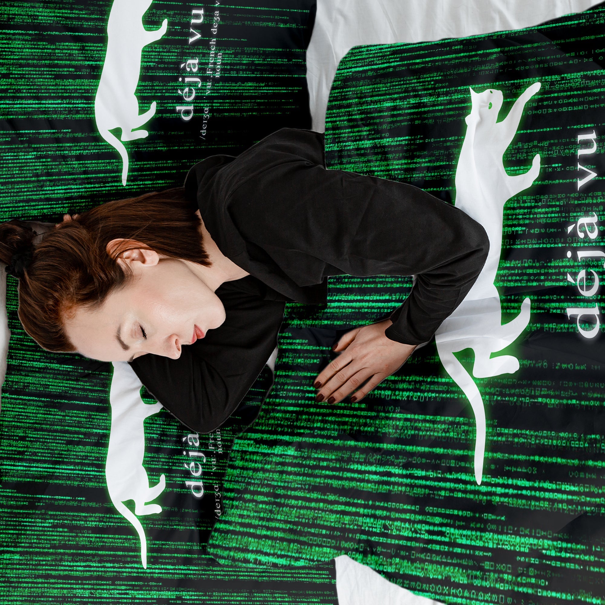 Couverture thérapeutique originale - Housse en coton verte Déjà-Vu