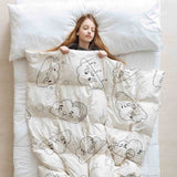 Original therapy blanket - cotton cover white with funny clouds
