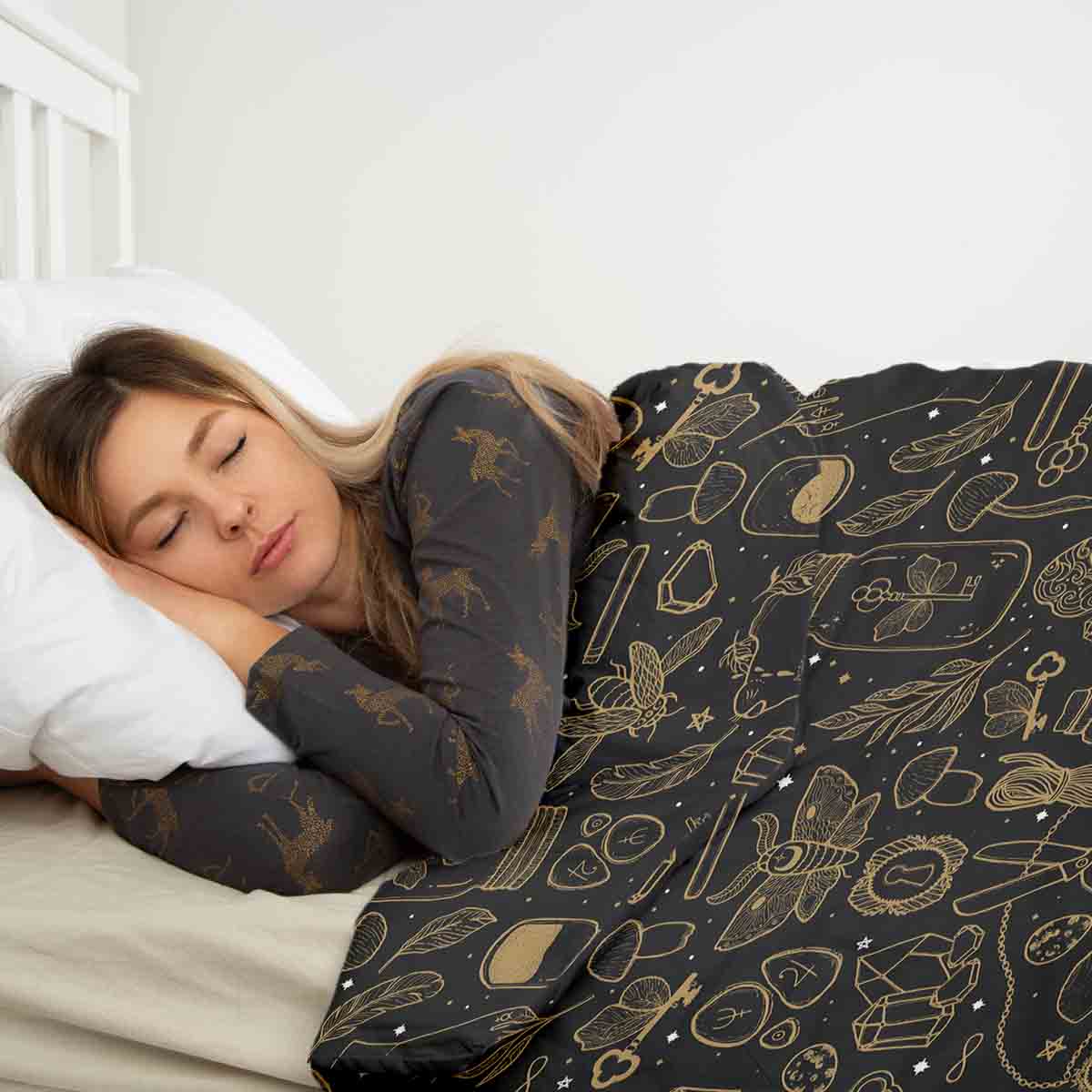 Therapy blankets bedding set black magic