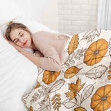 Original therapy blanket - cotton cover white with leaf and pumpkin