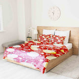 Therapy blanket bedding set, red with pumpkins.