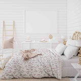 Therapy blanket and bedding set, white with delicate roses.