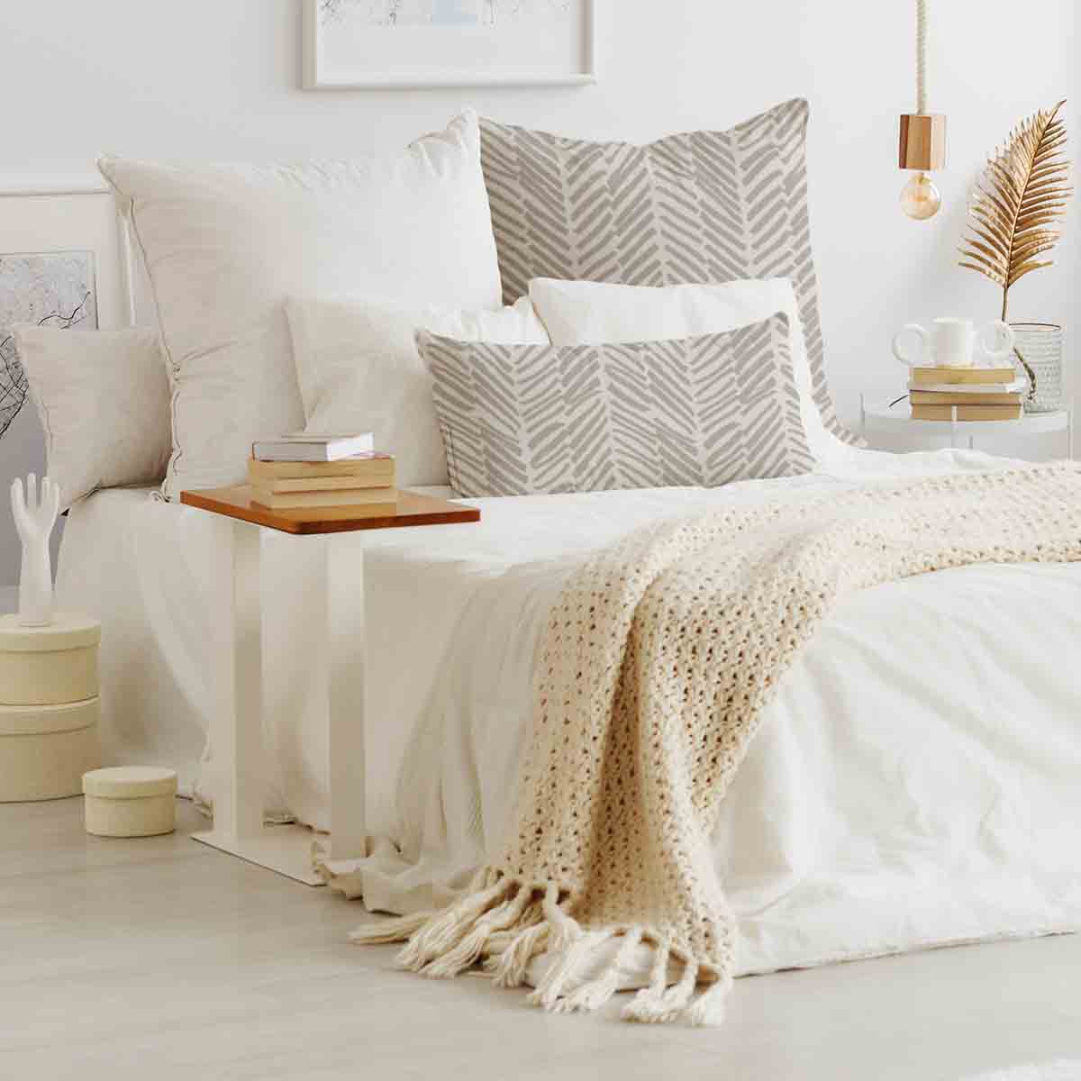 Coussin de santé beige avec rayures