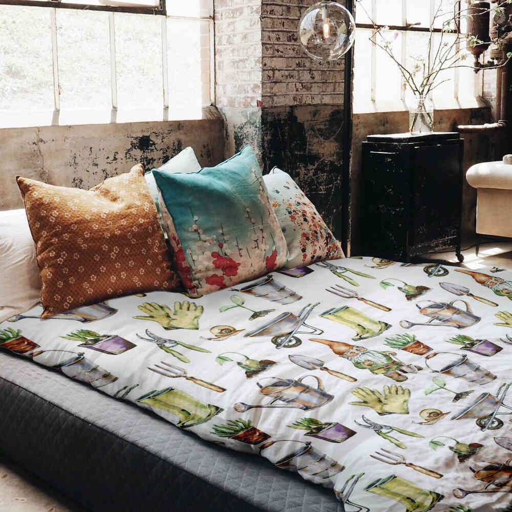 Therapy blankets bedding set white gardening