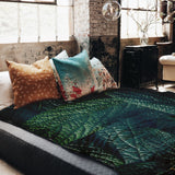 Original therapy blanket - cotton cover green leaves
