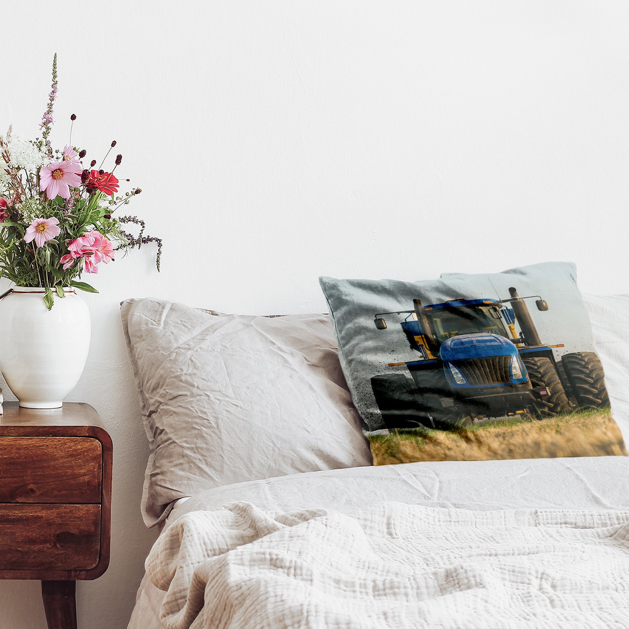 Health pillow tractor in blue