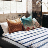 Original therapy blanket - cotton cover blue horizontal stripes