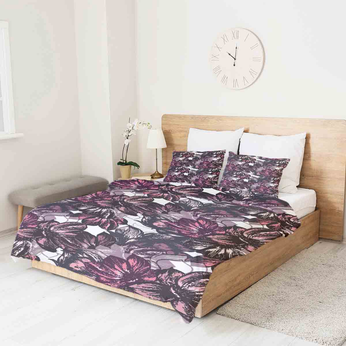 Couverture thérapeutique originale - Housse en coton avec mer de fleurs violettes