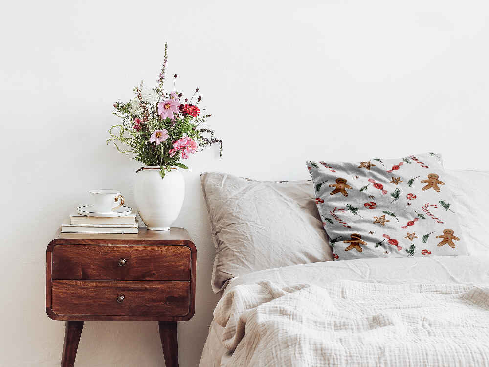 Coussin de santé temps de Noël blanc