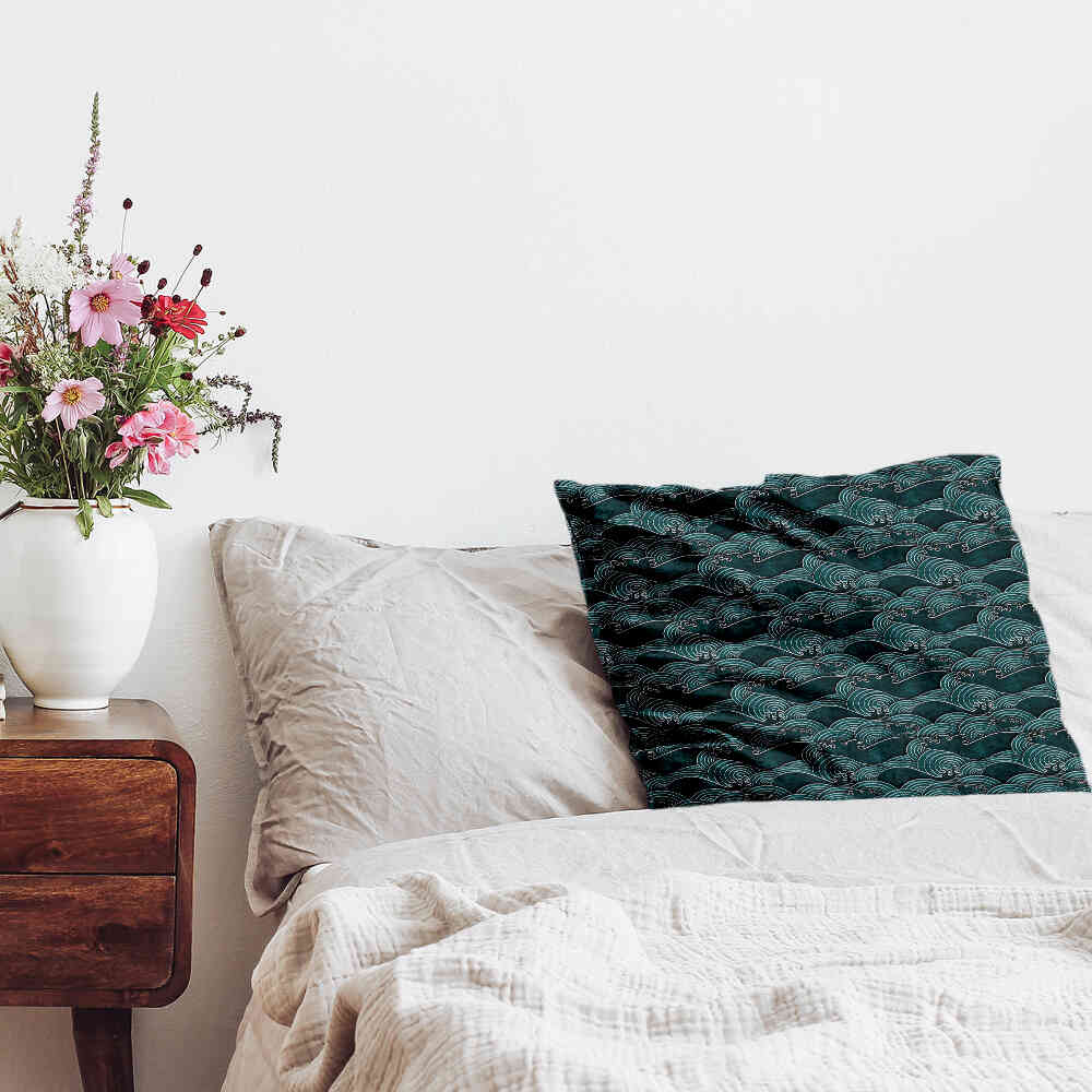 Health pillow waves turquoise-green