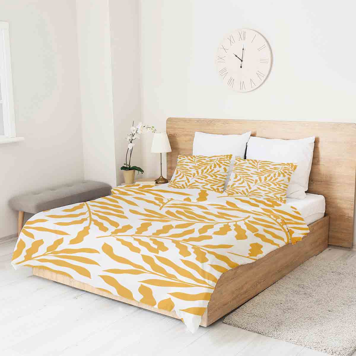 Couverture thérapeutique originale - Housse en coton avec branches jaunes