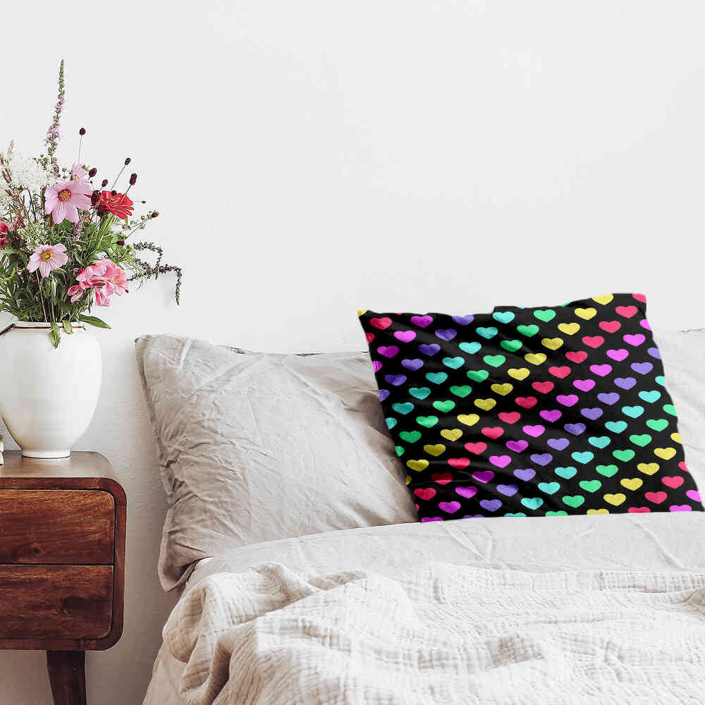 Coussin de santé cœurs colorés