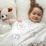 Original therapy blanket - cotton cover white with funny clouds