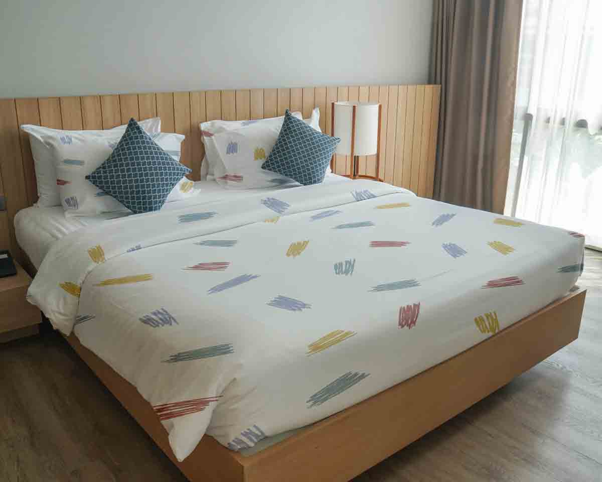 Couverture thérapeutique originale - Housse en coton rayures colorées