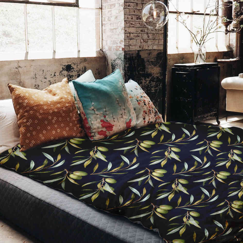 Ensemble de literie avec couverture thérapeutique aux olives